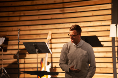 Pastor Mark preaching